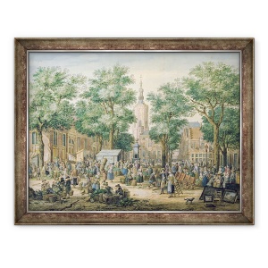 Tablou inramat - Paulus Constantin La Fargue - Piata de la Haga, 70 x 90 cm