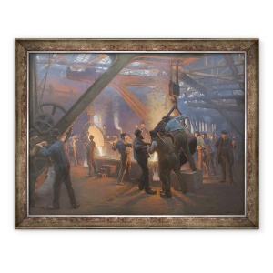 Tablou inramat - Peder Severin Kroyer - Turnatorie de fier Burmeister si Wain, 60 x 80 cm