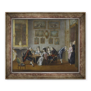 Tablou inramat - Pehr Hillestrom - Card-Party in Casa lui Elis Schroderheim, 70 x 85 cm