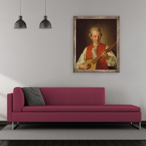 Tablou inramat - Per Krafft - Portretul poetului Carl Mikael Bellman 1740-95 1779, 50 x 60 cm - Img 2