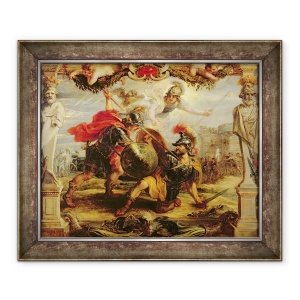 Tablou inramat - Peter Paul Rubens - Ahile il invinge pe Hector, 50 x 60 cm