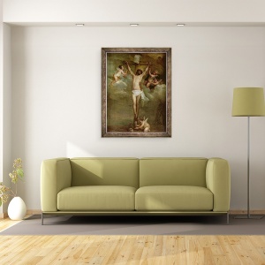 Tablou inramat - Peter Paul Rubens - Hristos asistat de ingeri care tineau potire, 60 x 80 cm - Img 2
