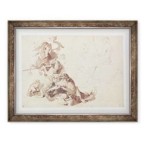 Tablou inramat - Peter Paul Rubens - Schita pentru o vanatoare de lupi, 70 x 90 cm