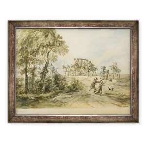 Tablou inramat - Peter Tillemans - Antrenor si Highwayman, 60 x 80 cm