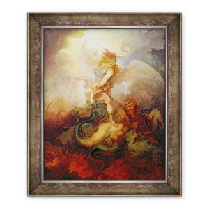 Tablou inramat - Philip James Loutherbourg - ingerul il leaga pe Satan, 50 x 60 cm