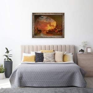 Tablou inramat - Philip James Loutherbourg - Marele Incendiu al Londrei, 60 x 80 cm - Img 3