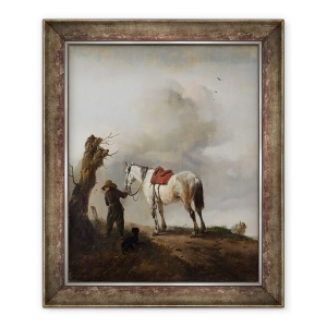 Tablou inramat - Philips Wouwermans - Calul Gri, 50 x 60 cm