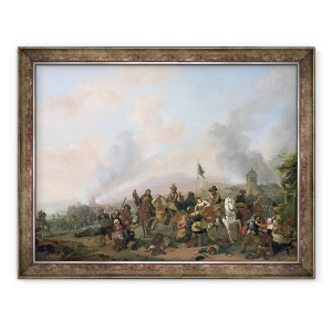 Tablou inramat - Philips Wouwermans - Concedierea unui sat, 70 x 90 cm