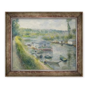 Tablou inramat - Pierre Auguste Renoir - Casa de spalat cu barca la Bas-Meudon, 50 x 60 cm