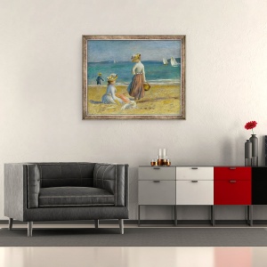 Tablou inramat - Pierre Auguste Renoir - Cifrele de pe plaja, 50 x 60 cm - Img 2