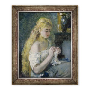 Tablou inramat - Pierre Auguste Renoir - Femeie crosetat, 50 x 60 cm