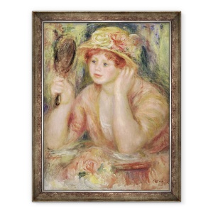 Tablou inramat - Pierre Auguste Renoir - Femeie cu o oglinda, 70 x 90 cm
