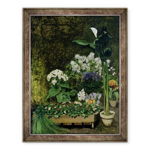 Tablou inramat - Pierre Auguste Renoir - Flori intr-o sera, 70 x 90 cm