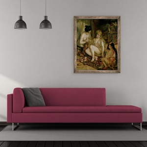 Tablou inramat - Pierre Auguste Renoir - Interiorul unui harem in Montmartre, femeile pariziene imbracate ca algerieni, 50 x 60 cm - Img 2
