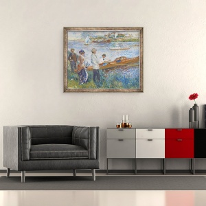 Tablou inramat - Pierre Auguste Renoir - Vagasii la Chatou, 50 x 60 cm - Img 2