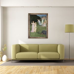 Tablou inramat - Pierre Puvis de Chavannes - Moartea si Fecioarele, 60 x 80 cm - Img 2