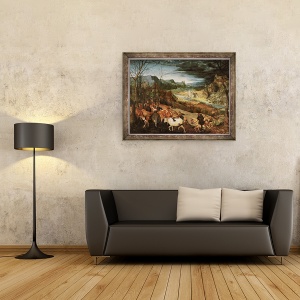 Tablou inramat - Pieter Bruegel the Elder - intoarcerea turmei Toamna, 60 x 80 cm - Img 2