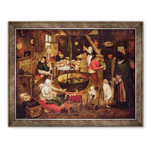 Tablou inramat - Pieter Bruegel the Elder - Kitchen Interior, 60 x 80 cm