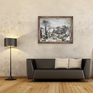 Tablou inramat - Pieter Bruegel the Elder - Recensamantul din Betleem III, 60 x 80 cm - Img 2