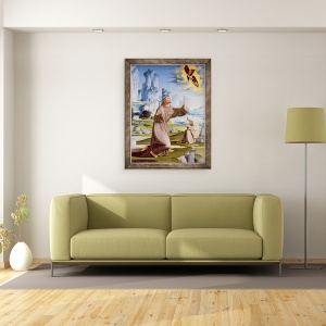 Tablou inramat - Pietro Francione - Sfantul Francisc II, 60 x 80 cm - Img 2