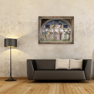 Tablou inramat - Pietro Perugino - Luneta norocului si temperantei, de la Sala dellUdienza, 60 x 80 cm - Img 2