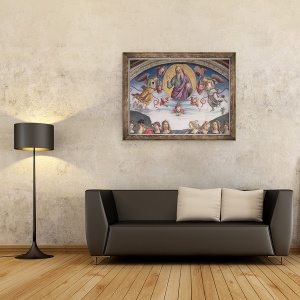 Tablou inramat - Pietro Perugino - Tatal Etern in glorie cu profeti si Sibili, de la Sala dellUdienza, 70 x 90 cm - Img 2