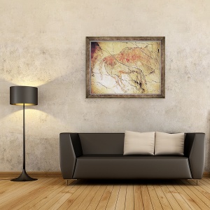Tablou inramat - Prehistoric - Bizon din pesterile din Altamira, 60 x 80 cm - Img 2