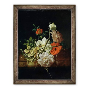 Tablou inramat - Rachel Ruysch - Natura moarta cu flori, 70 x 90 cm