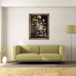 Tablou inramat - Rachel Ruysch - Viata inca cu flori, 70 x 90 cm - Img 2