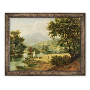 Tablou inramat - Ramsay Richard Reinagle - Vedere de Clappersgate pe raul Brathay deasupra Windermere, 70 x 90 cm