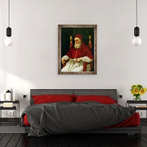 Tablou inramat - Raphael - Portretul Papei Iulius al II-lea 1443-1513 c.1512, 70 x 90 cm - Img 3