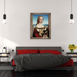 Tablou inramat - Raphael - Portretul unei doamne Cu Un Unicorn, 70 x 90 cm - Img 3