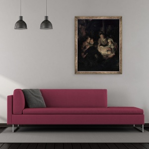 Tablou inramat - Rembrandt Harmensz van Rijn - Adorarea Pastorilor, detaliu, 50 x 60 cm - Img 2