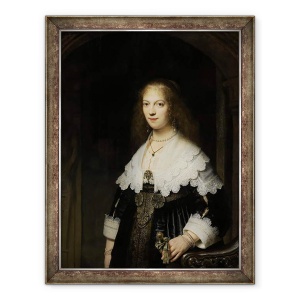 Tablou inramat - Rembrandt Harmensz van Rijn - Portretul unei femei, eventual Maria Trip, 60 x 80 cm