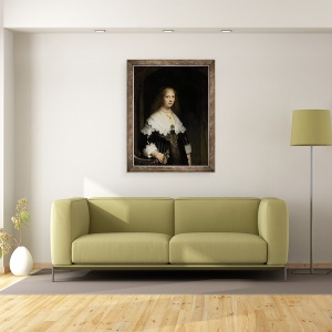 Tablou inramat - Rembrandt Harmensz van Rijn - Portretul unei femei, eventual Maria Trip, 70 x 90 cm - Img 2