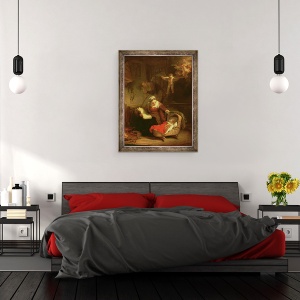 Tablou inramat - Rembrandt Harmensz van Rijn - Sfanta familie, 70 x 90 cm - Img 3