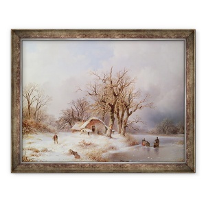 Tablou inramat - Remigius van Haanen - Peisaj iarna, 70 x 90 cm