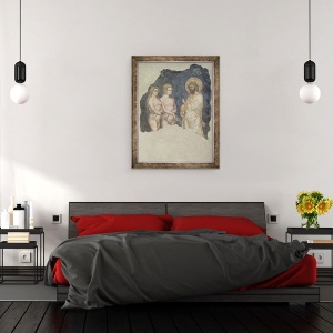 Tablou inramat - Ridolfo di Arpo Guariento - Adam si Eva binecuvantati de Dumnezeu, 70 x 90 cm - Img 3