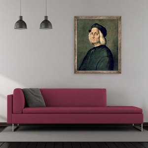 Tablou inramat - Ridolfo Ghirlandaio - Portret De Un Batran, 50 x 60 cm - Img 2