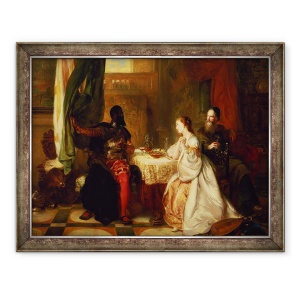 Tablou inramat - Robert Alexander Hillingford - Othello isi relateaza aventurile cu Desdemona, 70 x 90 cm