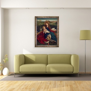Tablou inramat - Robert Campin Master of Flemalle - Fecioara umilintei, 60 x 80 cm - Img 2