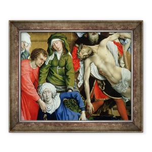 Tablou inramat - Rogier van der Weyden - Coborarea de pe Cruce, 1435 ulei pe panou detaliu al Sfantului Ioan, 50 x 60 cm