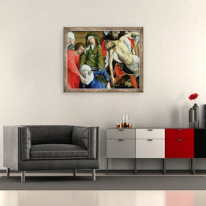 Tablou inramat - Rogier van der Weyden - Coborarea de pe Cruce, 1435 ulei pe panou detaliu al Sfantului Ioan, 50 x 60 cm - Img 2
