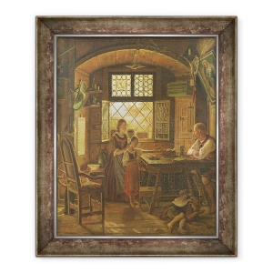 Tablou inramat - Rudolph Friedrich Wasmann - Duminica dimineata in Tirol, 70 x 85 cm