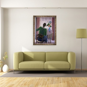 Tablou inramat - Ruth Addinall - Femeie la fereastra, 60 x 80 cm - Img 2
