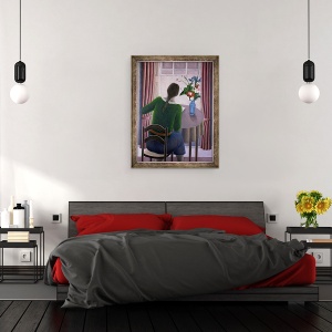 Tablou inramat - Ruth Addinall - Femeie la fereastra, 70 x 90 cm - Img 3