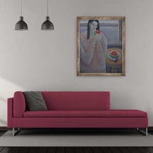 Tablou inramat - Ruth Addinall - Pepene verde, 50 x 60 cm - Img 2