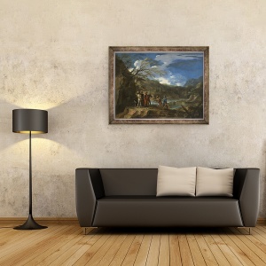Tablou inramat - Salvator Rosa - Policrate si pescarul, 60 x 80 cm - Img 2