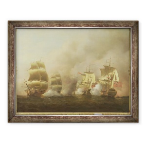 Tablou inramat - Samuel Scott - Actiunea de la Capul Bunei Sperante I, 60 x 80 cm