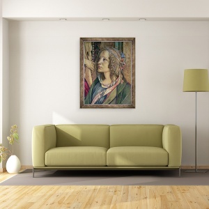 Tablou inramat - Sandro Botticelli - Detaliu de Sfanta Ecaterina din Altarul San Barnaba, 70 x 90 cm - Img 2